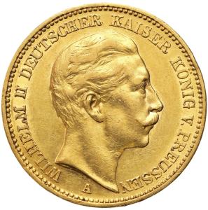 Niemcy, Prusy. Wilhelm II (1888–1918). 20 marek 1905 A, Berlin - BARDZO ŁADNE