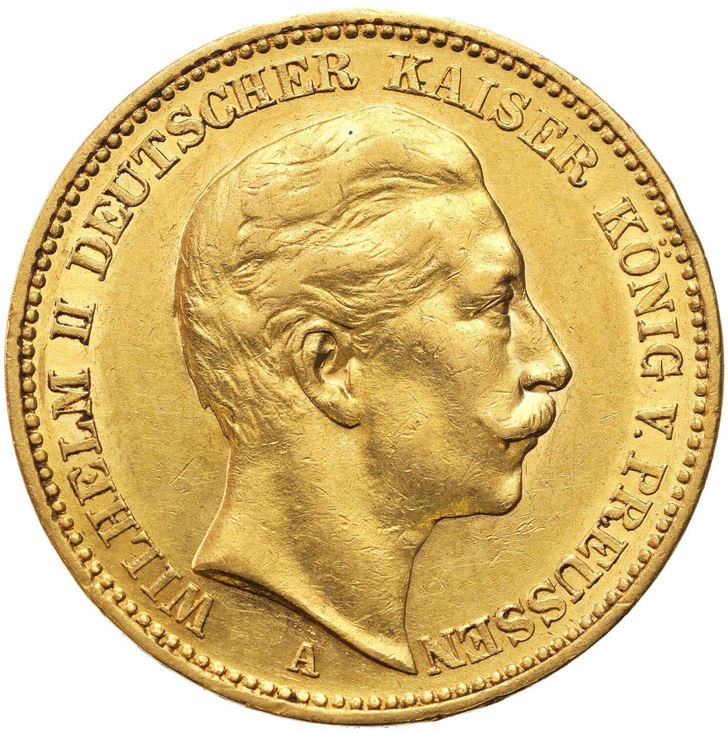 Niemcy, Prusy. Wilhelm II (1888–1918). 20 marek 1905 A, Berlin - BARDZO ŁADNE