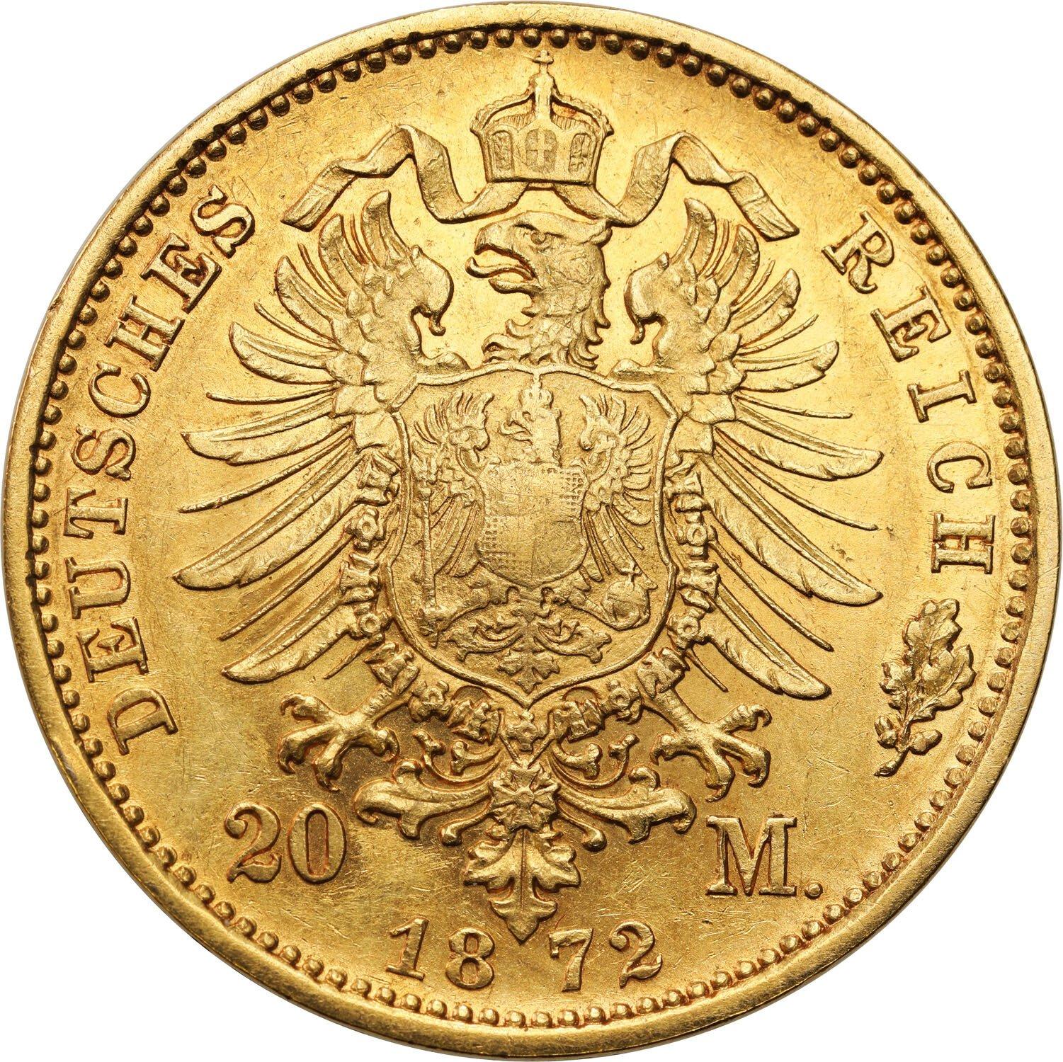 Niemcy, Prusy. Wilhelm I (1861-1888). 20 marek 1872 A, Berlin