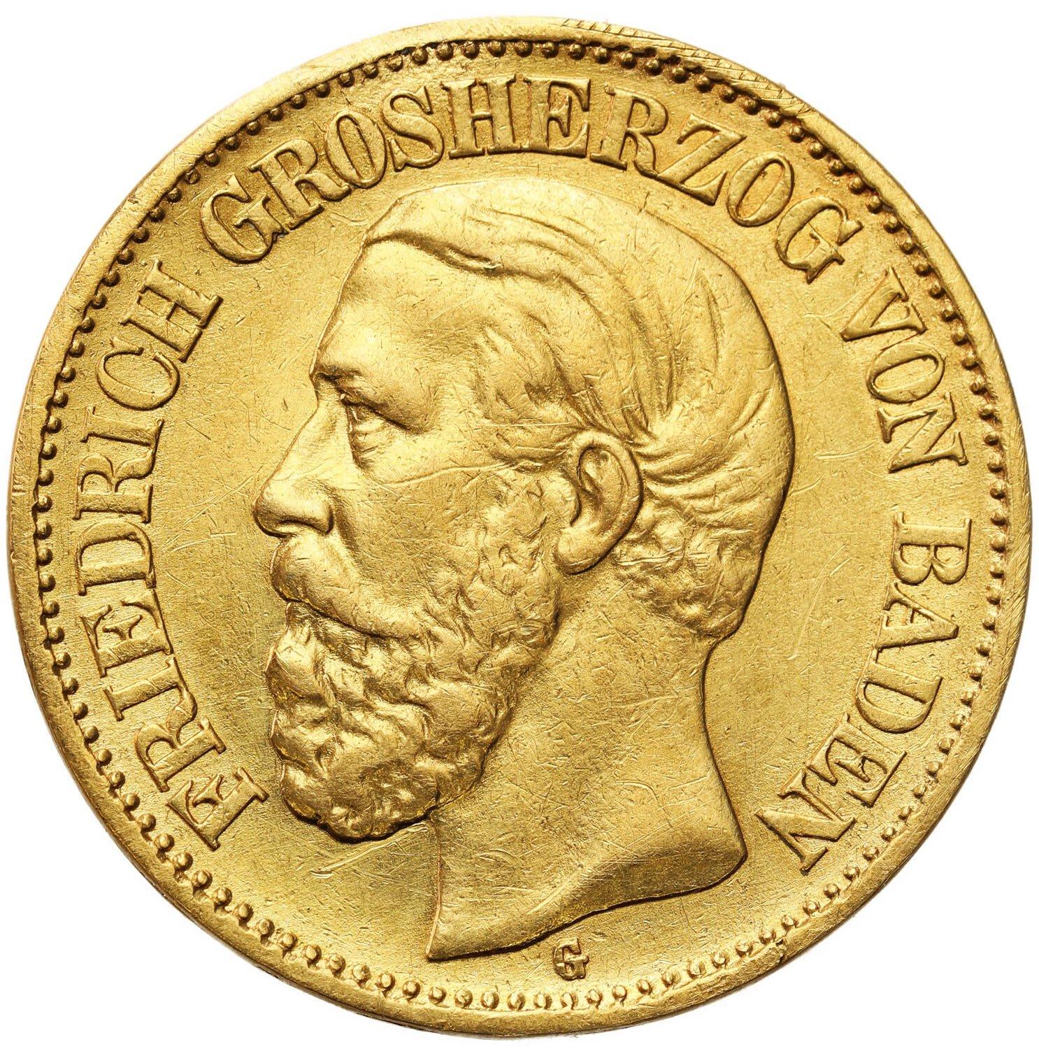 Niemcy, Badenia. Fryderyk I (1856–1907). 10 marek 1879 G, Karlsruhe - RZADSZY ROCZNIK