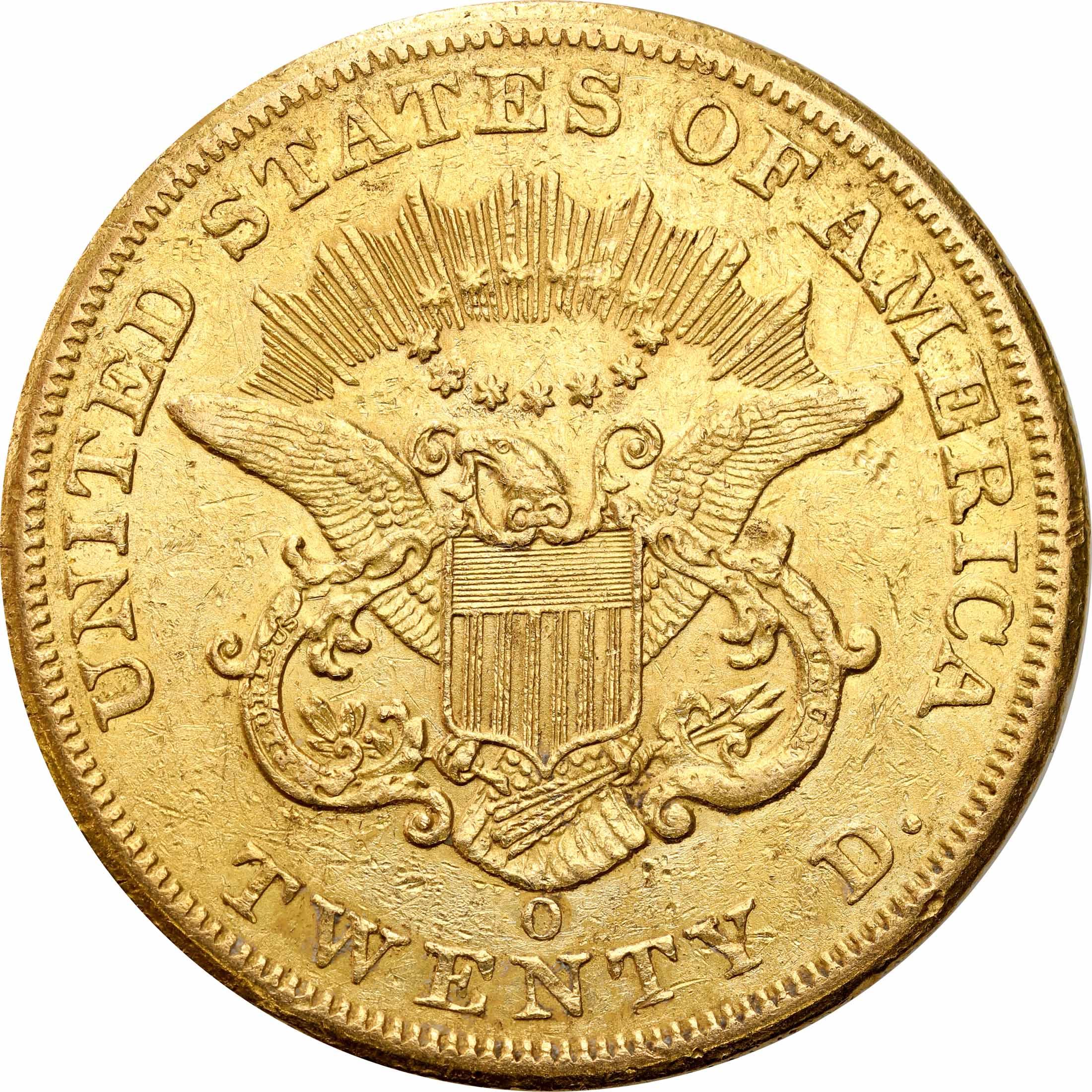 USA, 20 dolarów 1852 O, mennica Nowy Orlean – RZADKOŚĆ
