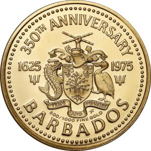 Barbados. Elżbieta II 100 dolarów 1975 - LUSTRZANKA