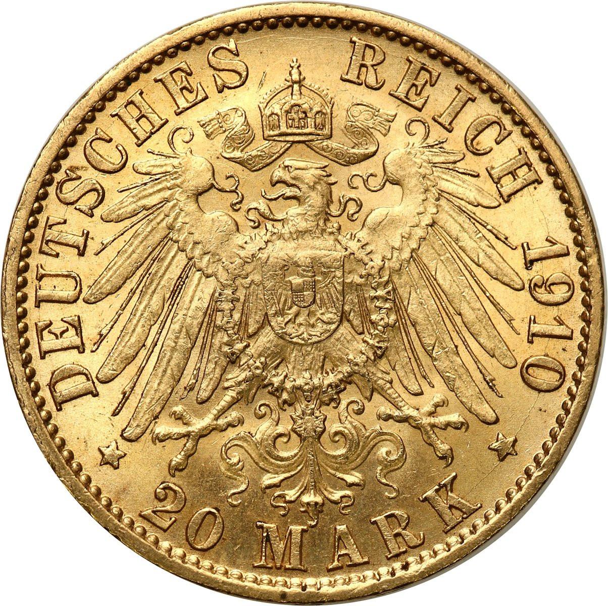 Niemcy. Prusy Wilhelm II 20 Marek 1910 A, Berlin