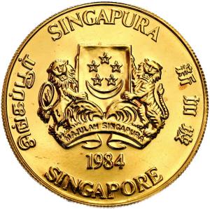 Singapur. 5 dolarów 1984 Fenix - 1/2 uncji złota