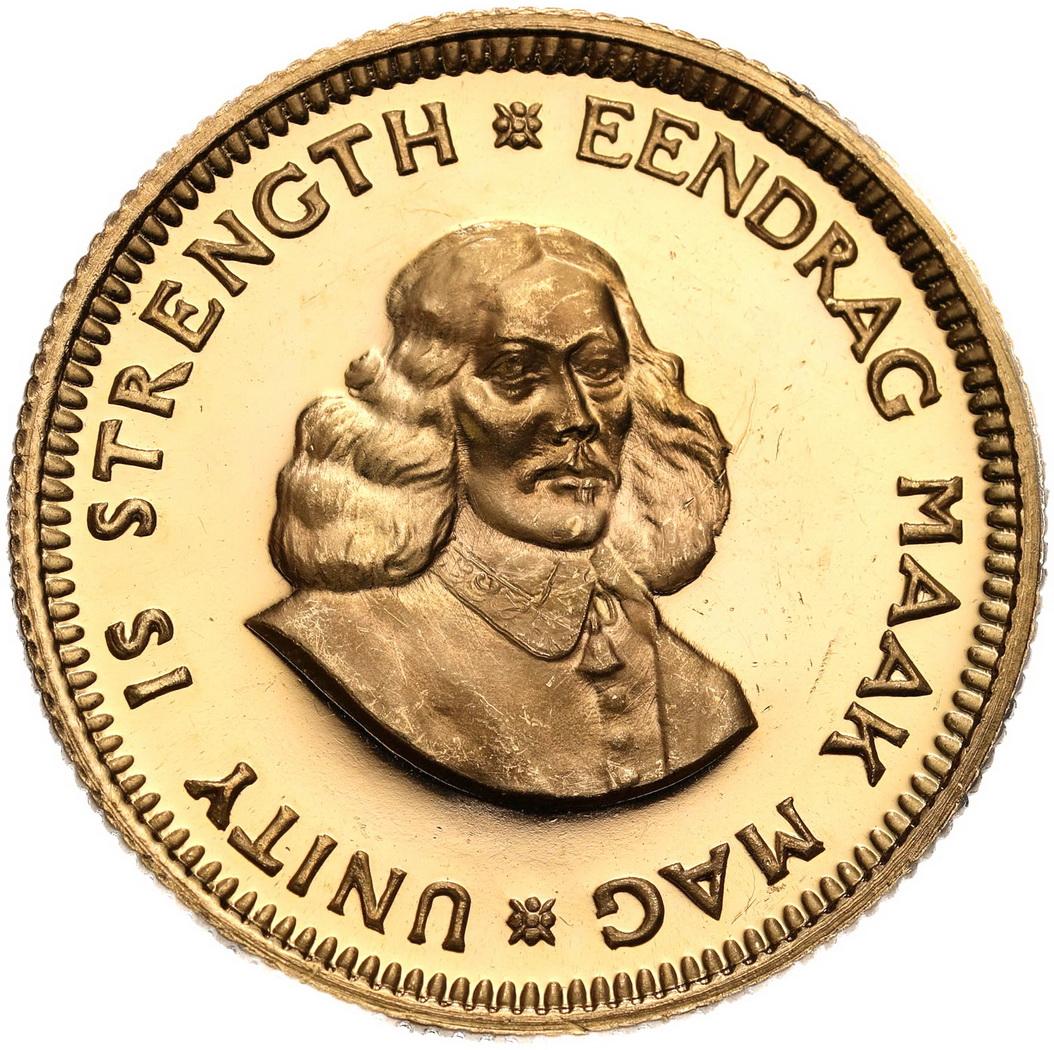 RPA. 1 Rand (1/2 suwerena) 1980 - LUSTRZANY - PIĘKNY
