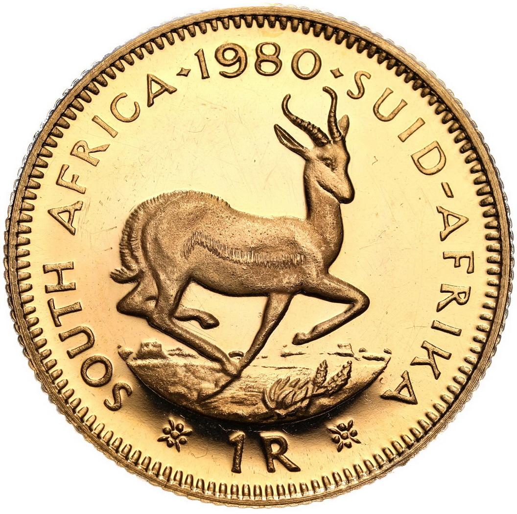 RPA. 1 Rand (1/2 suwerena) 1980 - LUSTRZANY - PIĘKNY