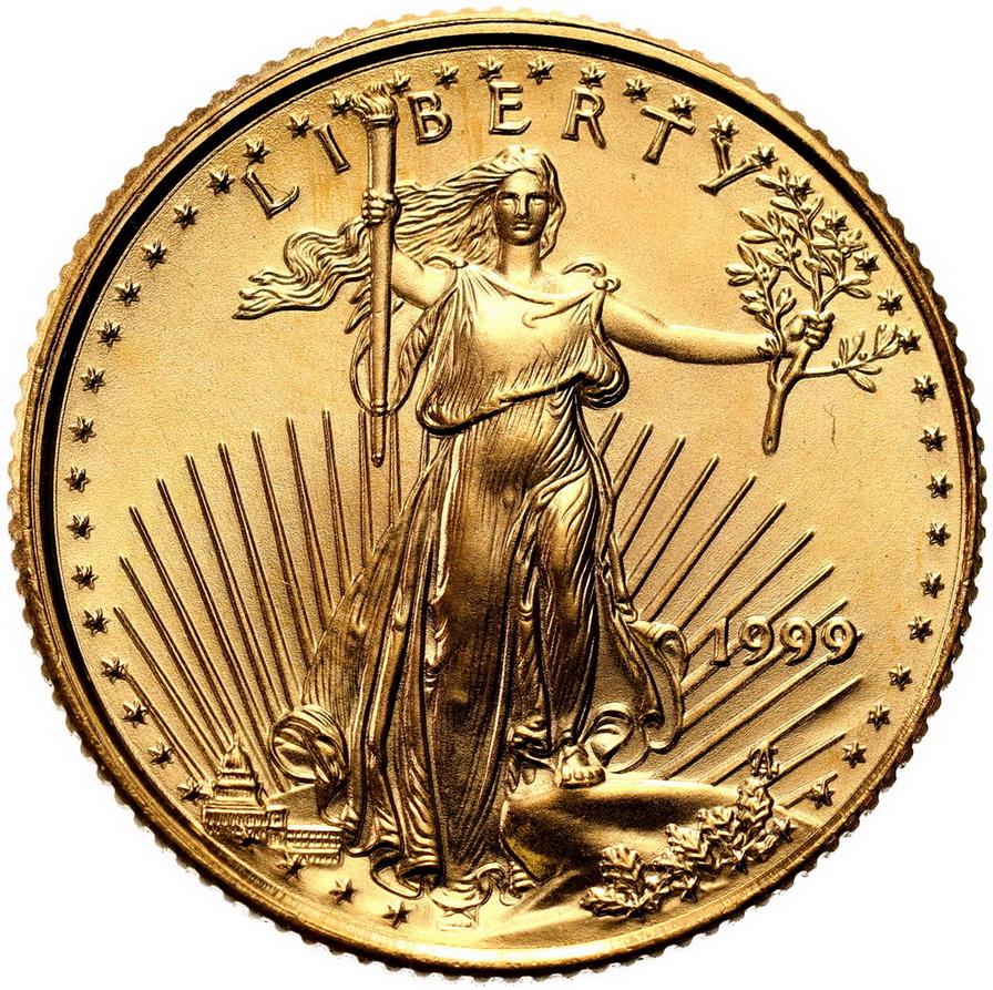 USA. 5 $ dolarów 1999 - 1/10 uncji złota