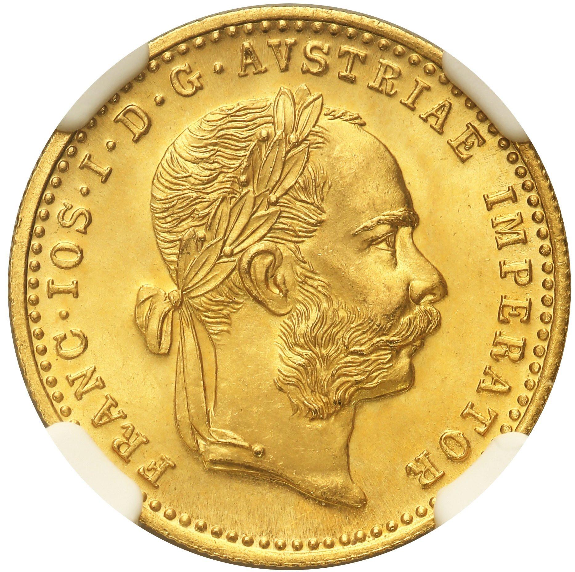 Austria. Dukat 1915 nowe bicie NGC MS68