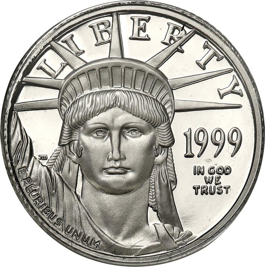 USA. 10 dolarów 1999 Statua Wolności - PLATYNA