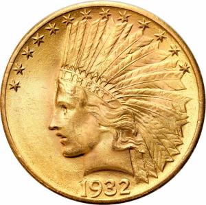 USA. 10 dolarów 1932 Indianin, Filadelfia - PIĘKNE