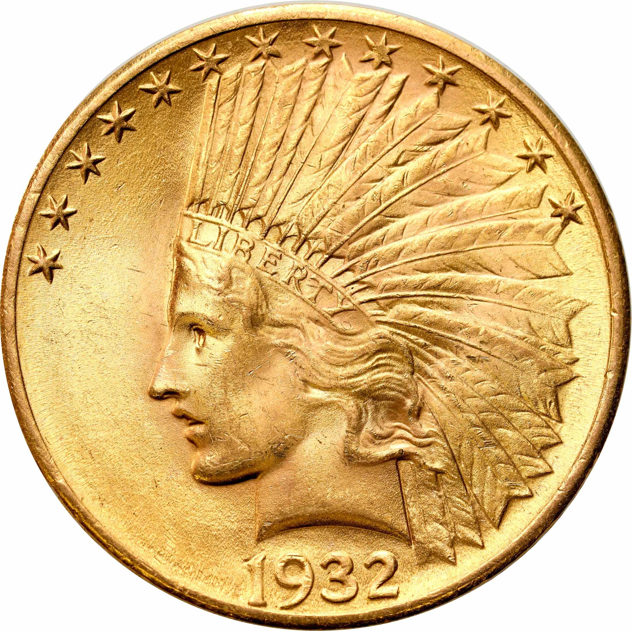 USA. 10 dolarów 1932 Indianin, Filadelfia - PIĘKNE
