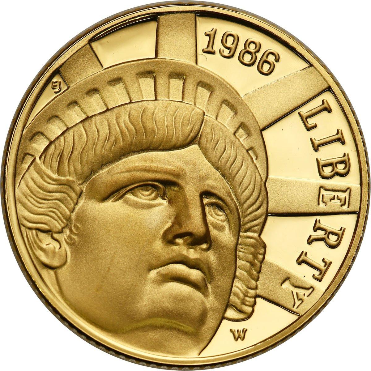 USA. Złote 5 dolarów 1986 Statua Wolności - Złoto