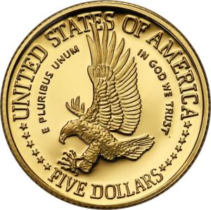 USA. Złote 5 dolarów 1986 Statua Wolności - Złoto