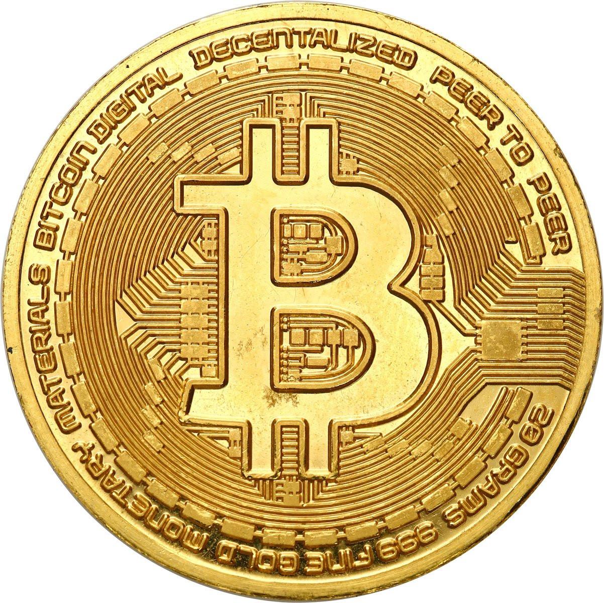 Moneta BITCOIN ze złota - moneta 20 gramów złota