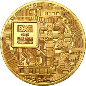 Moneta BITCOIN ze złota - moneta 20 gramów złota