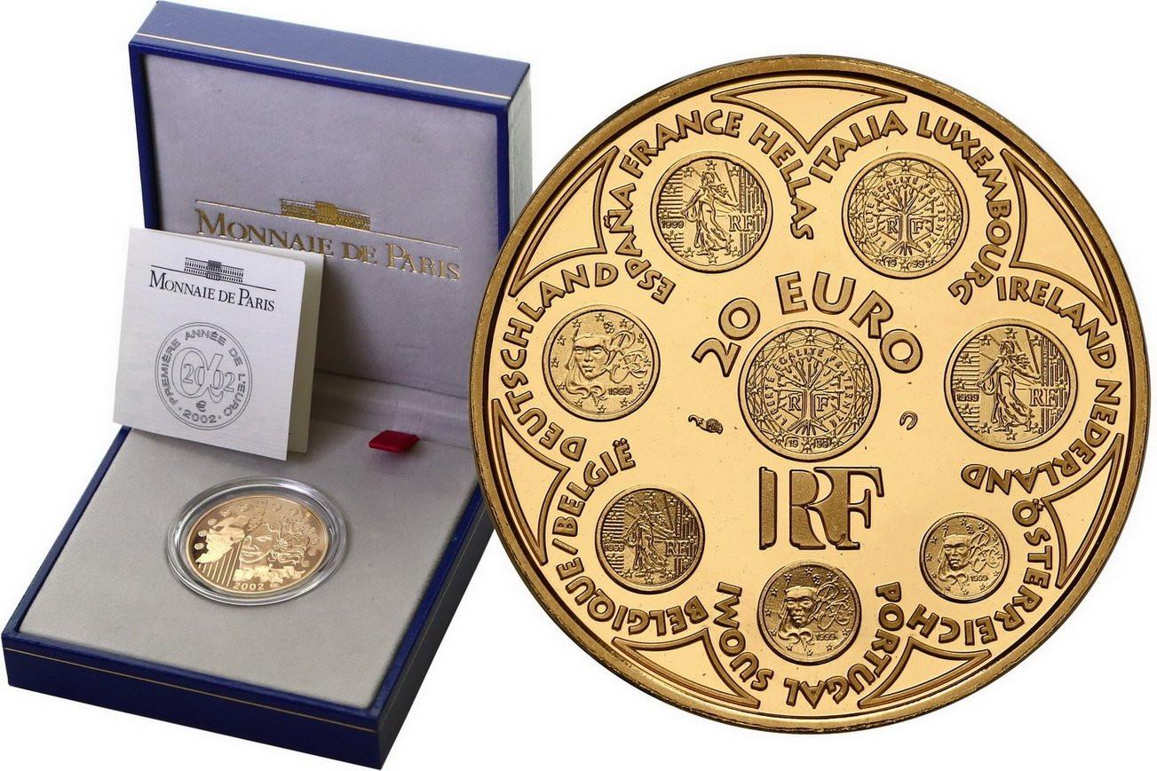 Francja. 20 Euro 2002 Liberty - 1/2 uncji złota