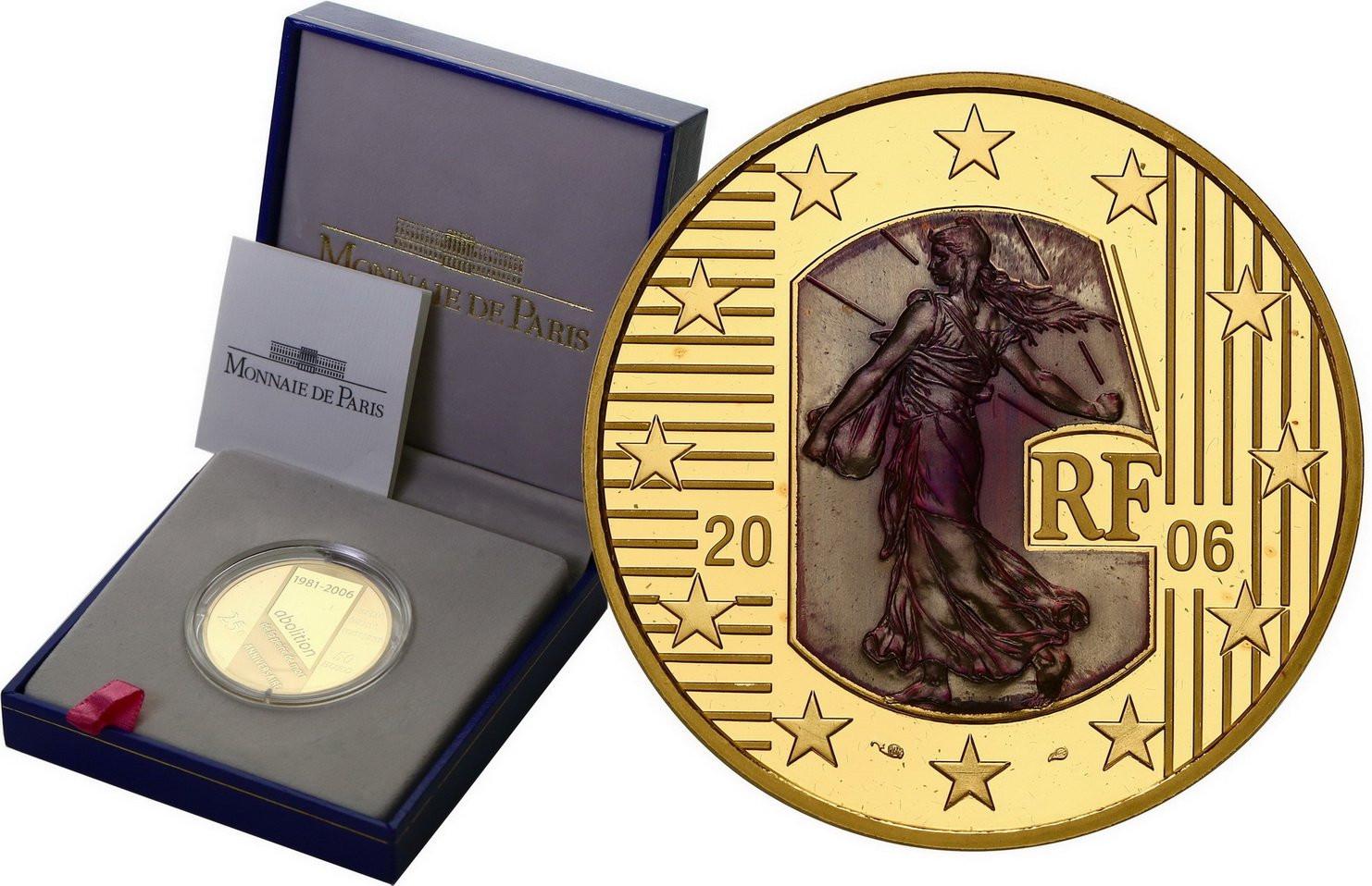 Francja. 50 Euro 2006 Liberty - uncja złota