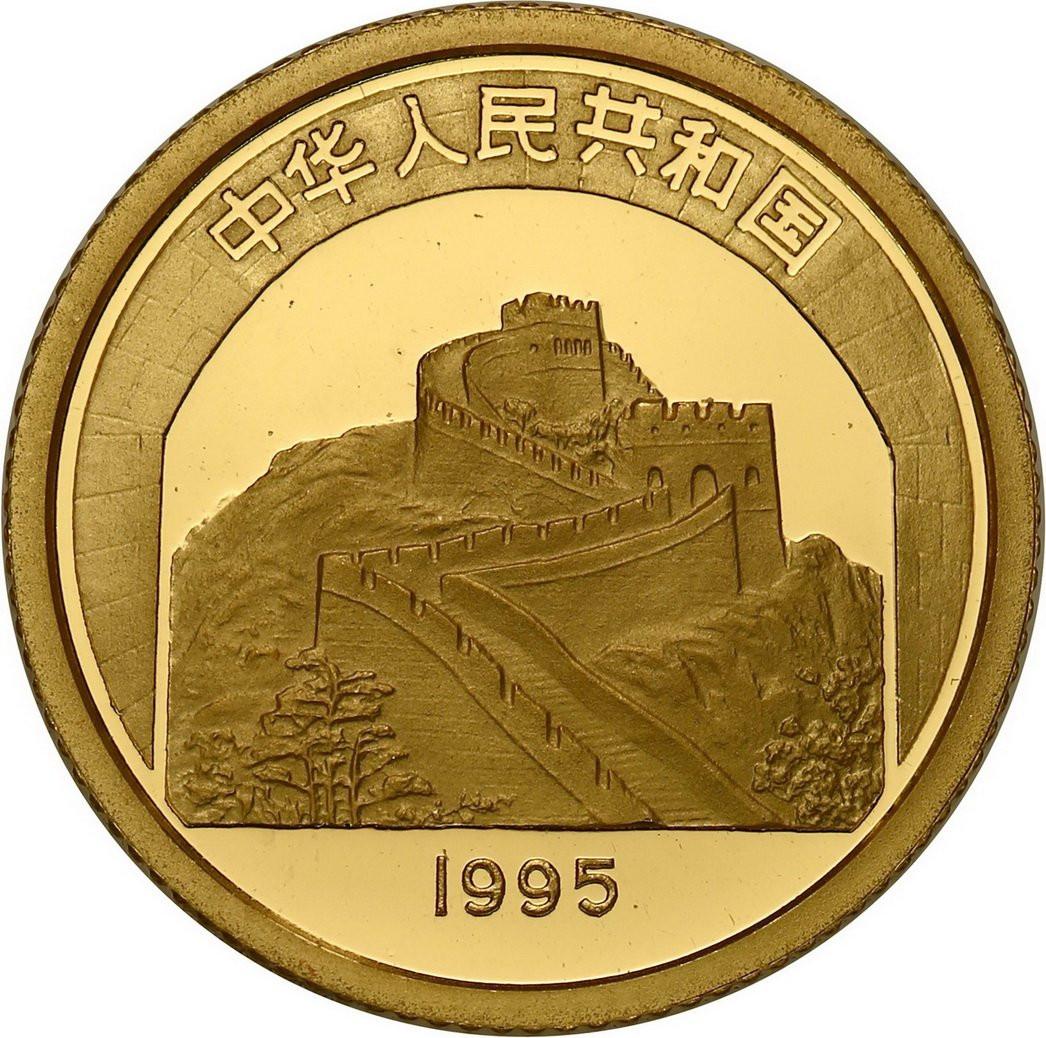 Chiny. 10 Yuan 1995 Wielki Mur Chiński  - Zhuang Zi - 1/10 uncji złota