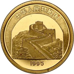 Chiny. 10 Yuan 1995 Wielki Mur Chiński  - Zhuang Zi - 1/10 uncji złota