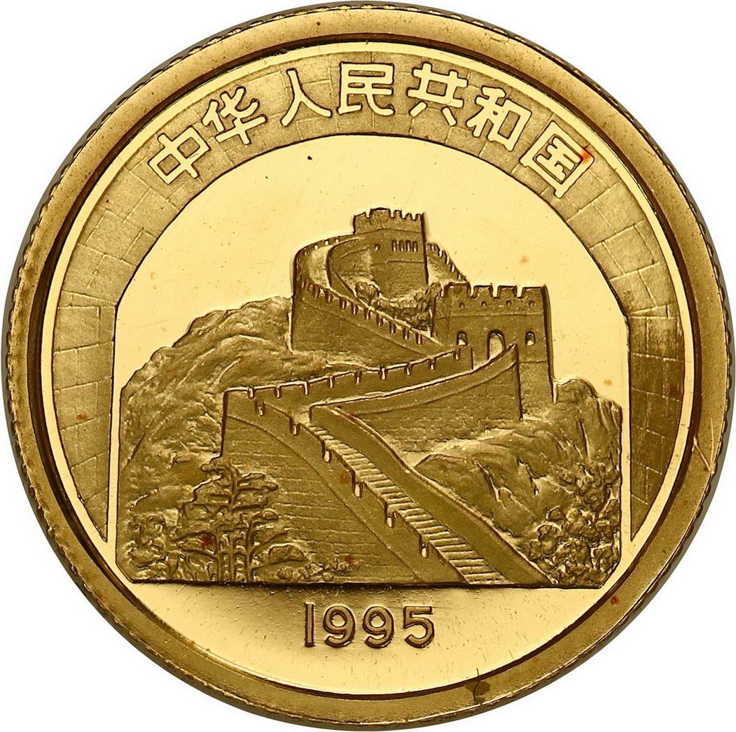Chiny. 10 Yuan 1995 Wielki Mur Chiński  - Zhuang Zi - 1/10 uncji złota