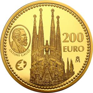 Hiszpania. 200 euro Gaudi 2010
