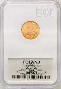 II RP 10 złotych 1925 Bolesław Chrobry GCN MS63 - RZADKIE
