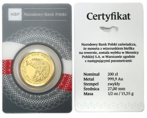 Polska. Złote 200 złotych 2020 Orzeł Bielik - 1/2 uncji złota