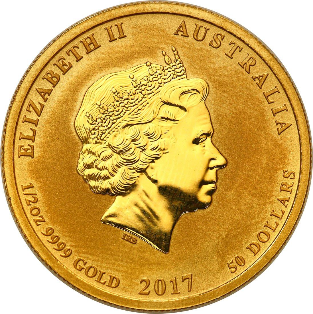 Australia 50 dolarów 2017 rok koguta - 1/2 uncji złota