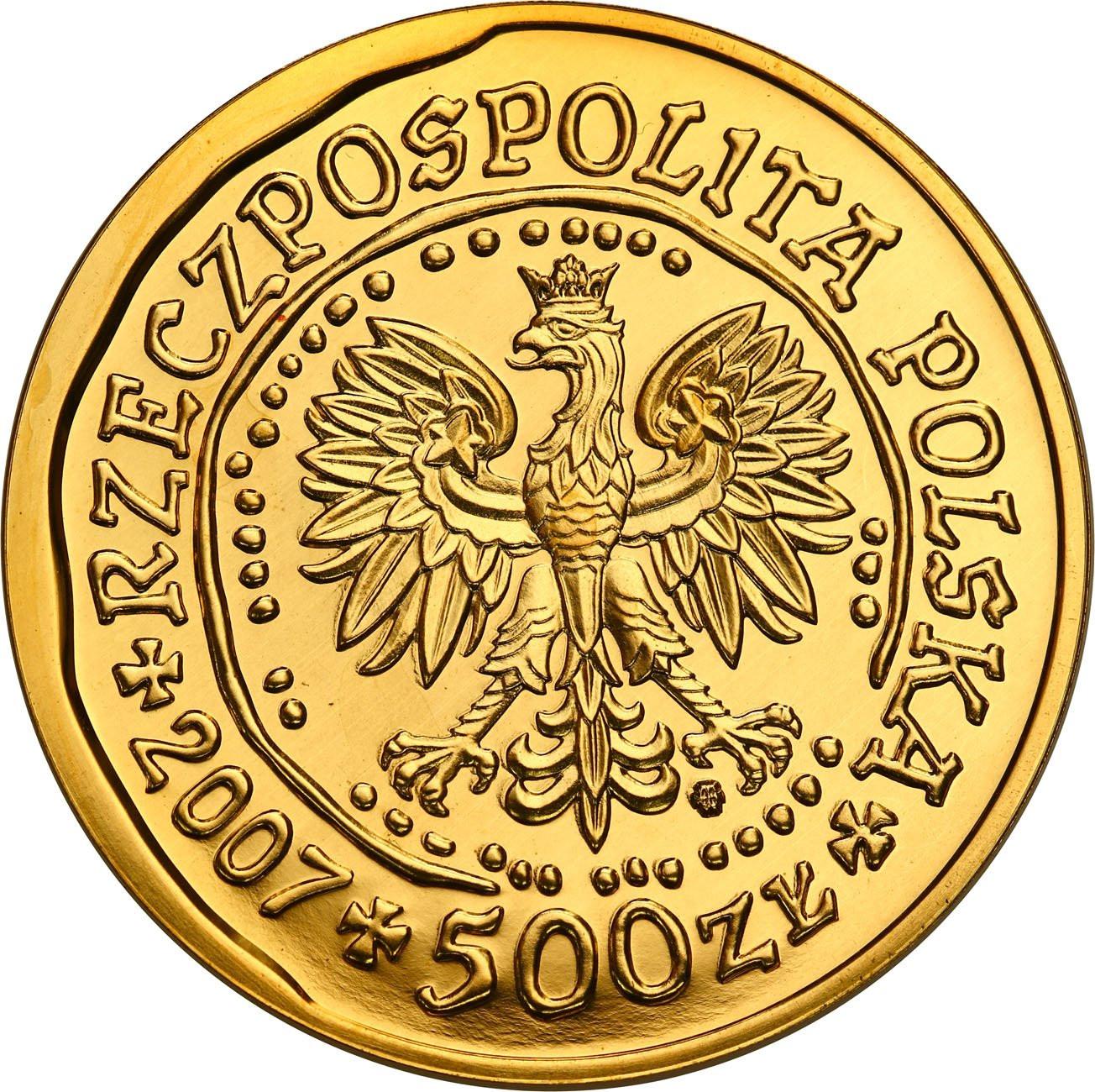 Polska. Złote 500 złotych 2007 Orzeł Bielik - 1 uncja złota