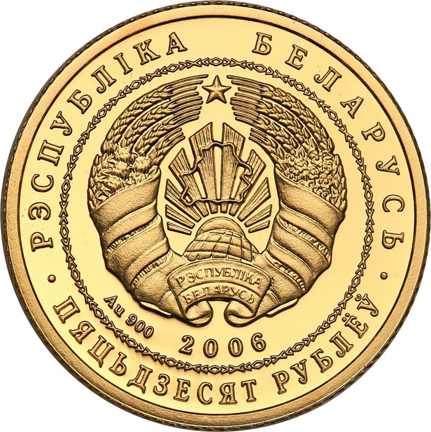 Białoruś. 50 Rubli 2006 Fauna Białorusi - Łabędzie - ZŁOTO