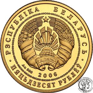 Białoruś. 50 Rubli 2006 Fauna Białorusi - Żubr - ZŁOTO