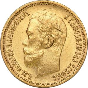 Rosja. Mikołaj II 5 rubli 1902 AP, Petersburg - PIĘKNE
