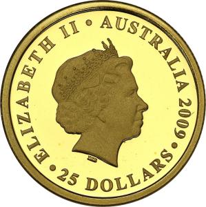 Australia 25 dolarów 2009 suweren ZŁOTO 1/4 uncji