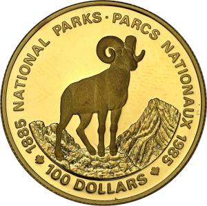 Kanada 100 dolarów 1985 Narodowe Parki ZŁOTO