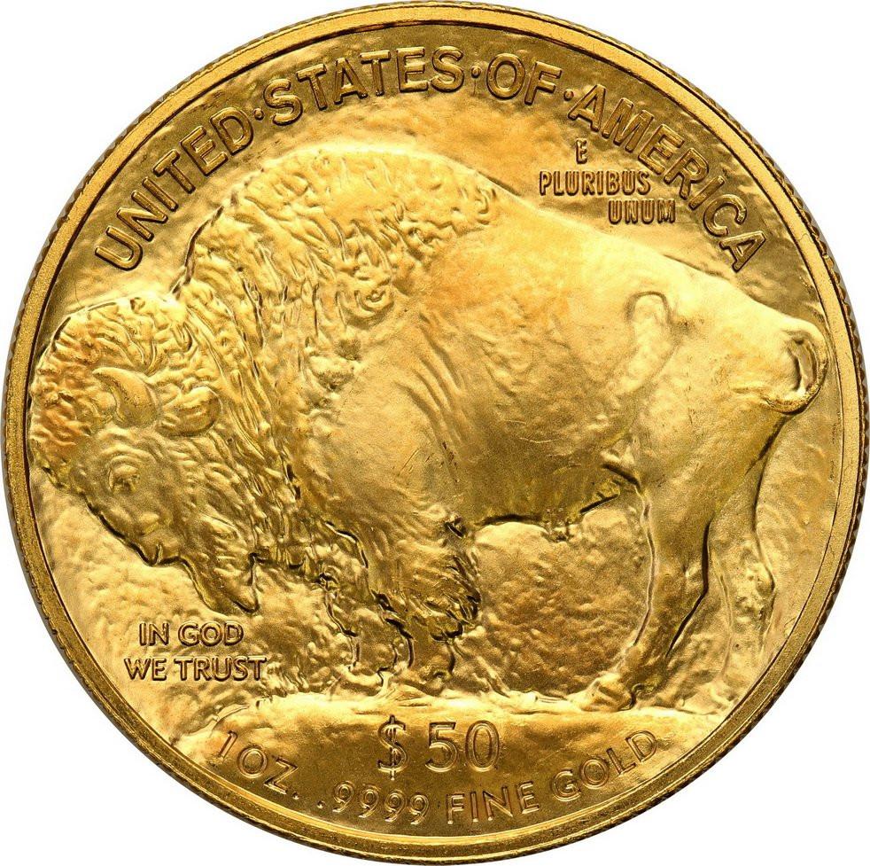 USA. Złote 50 $ dolarów 2017 Bizon (Buffalo) - 1 uncja złoto