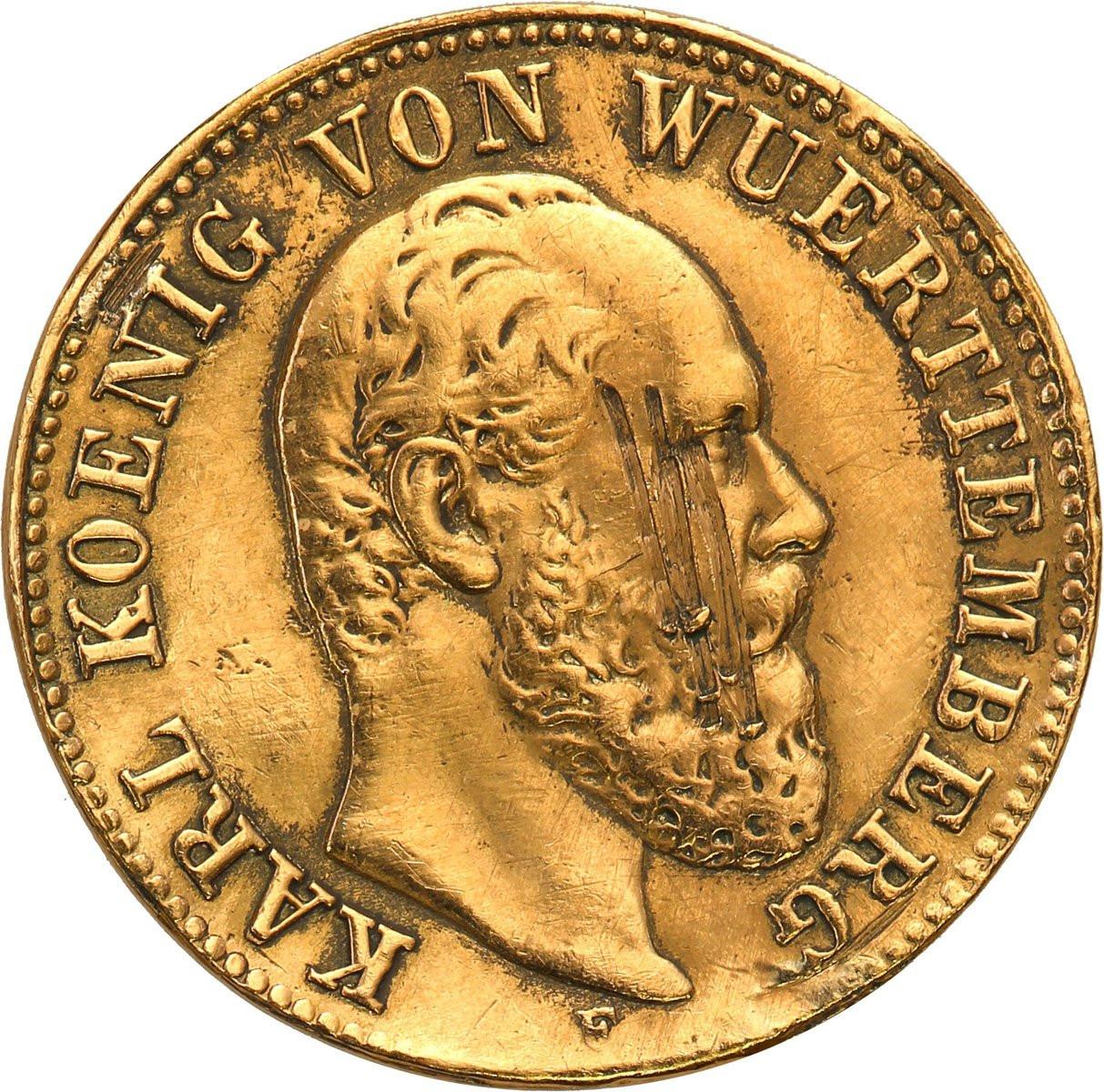 Niemcy, Wirtembergia. Karol I. 5 marek 1877 F, Stuttgart