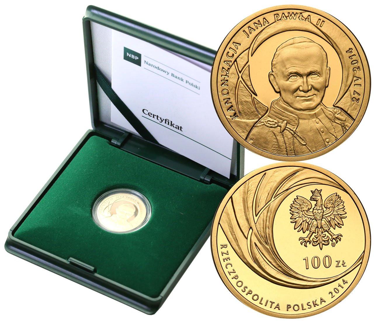 100 złotych 2014 Kanonizacja Papieża Jana Pawła II