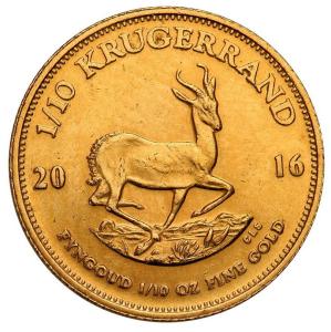 RPA. Złoty Krugerrand 2016 - 1/10 uncji złota