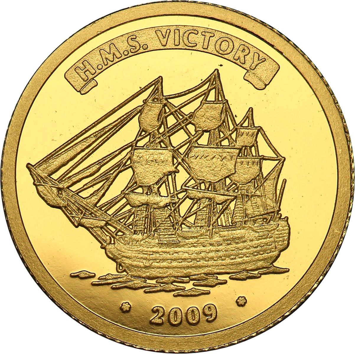 Wybrzeże Kości Słoniowej. 1500 franków 2009 HMS Victory statek - Złoto