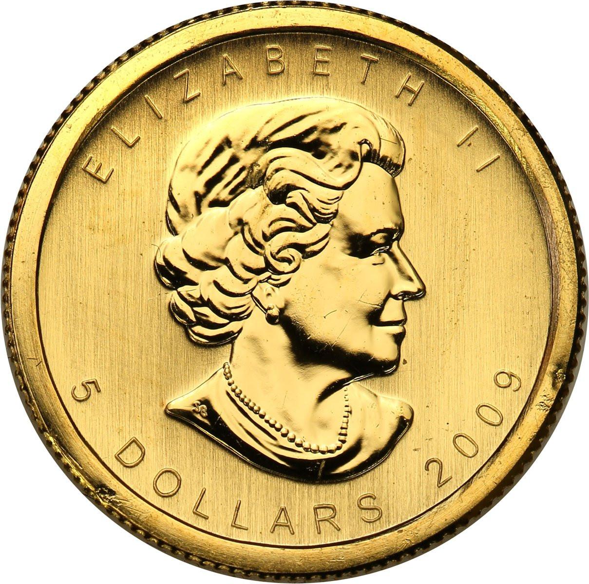 Kanada. Złoty Liść klonowy 5 dolarów 2009 - 1/10 uncji złota