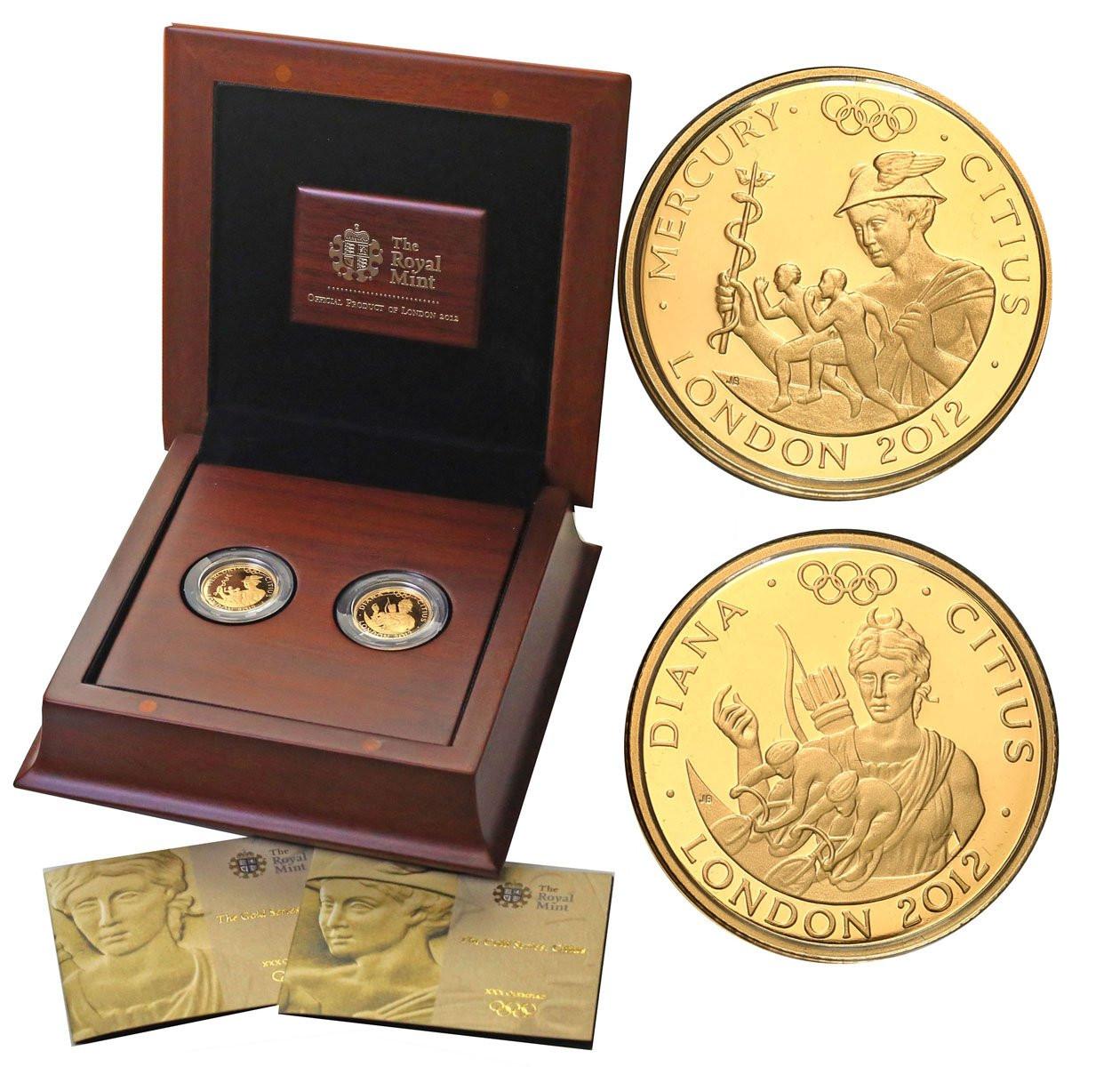 Wielka Brytania. 2 x 25 funtów 2012 - Olimpiada Londyn - 2 x 1/4 uncji złota