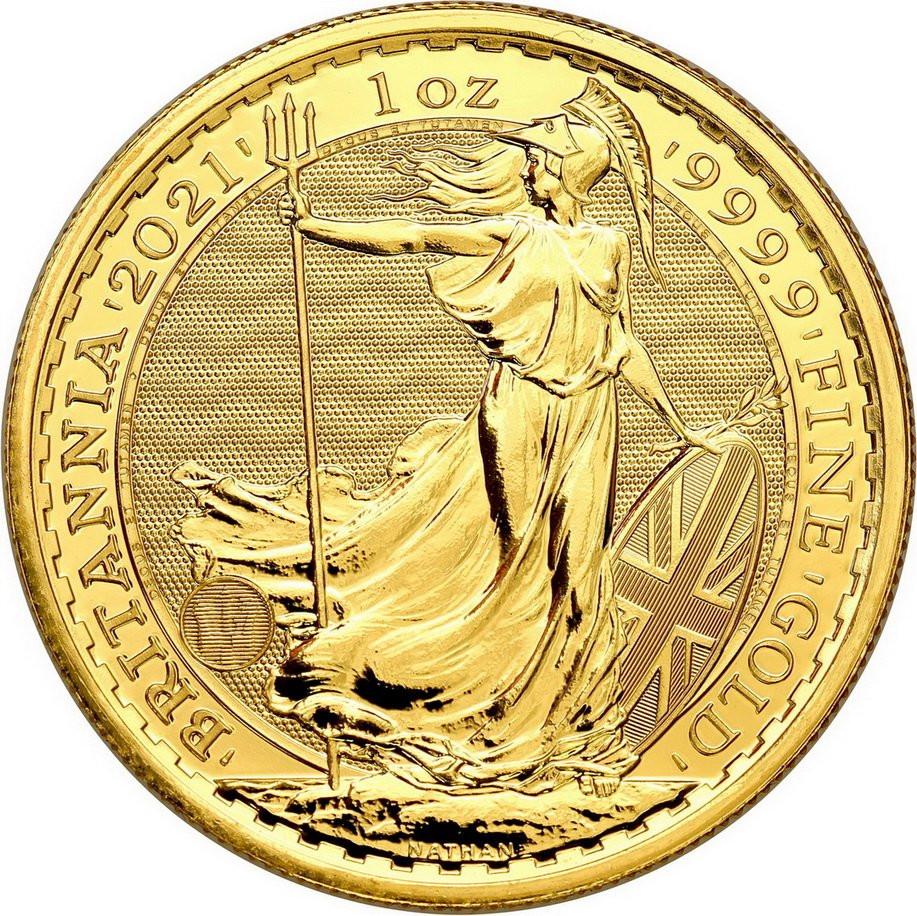 Wielka Brytania. Złota Britannia - Uncja czystego złota 1 Oz Au.999