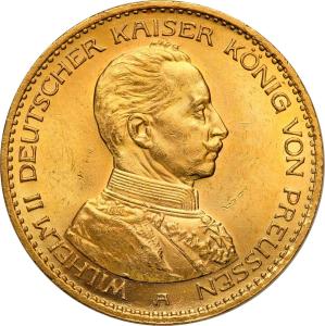 Niemcy. Prusy Wilhelm II 20 marek 1914 A Berlin mundur st.1-