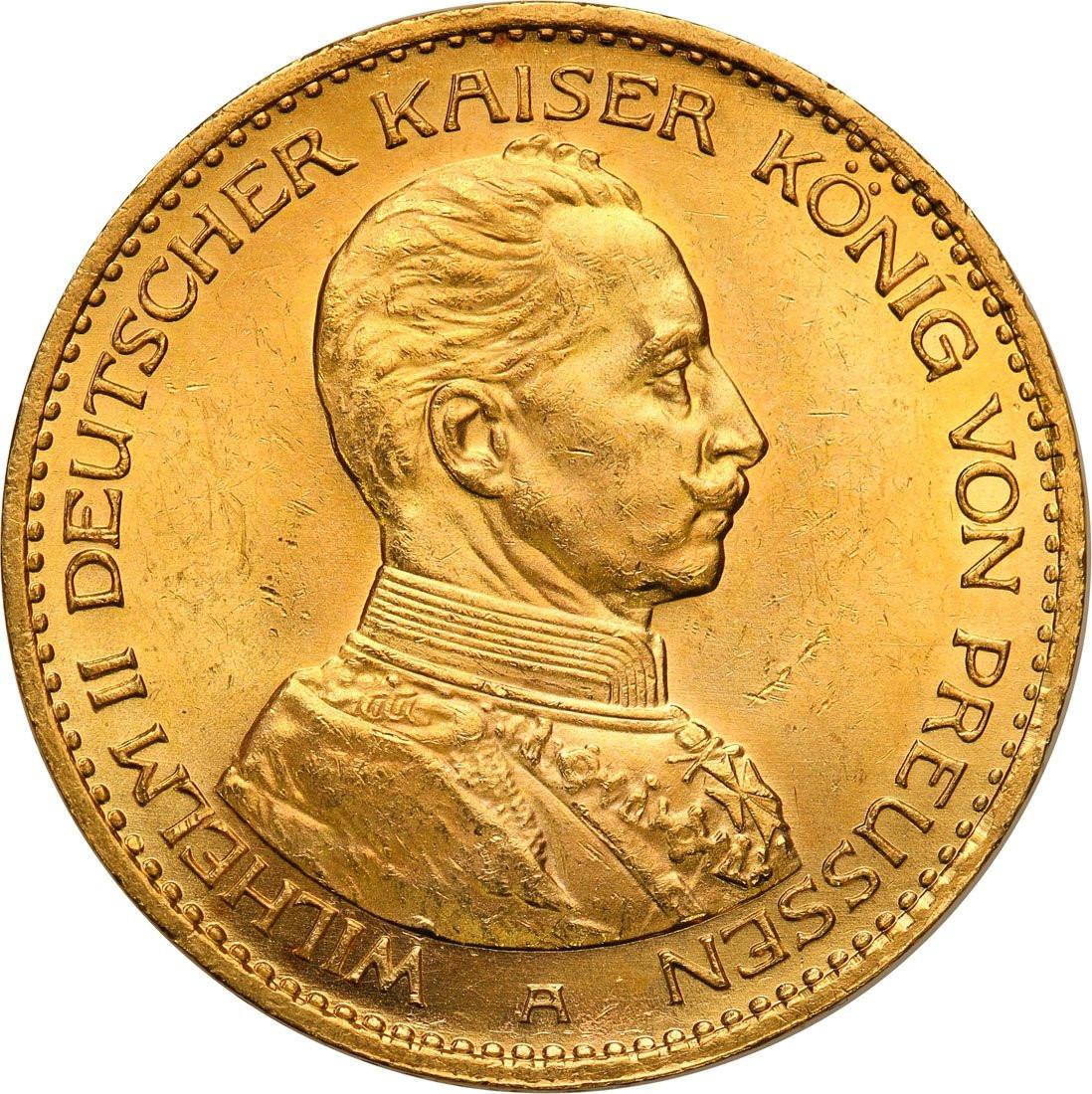 Niemcy. Prusy Wilhelm II 20 marek 1914 A Berlin mundur st.1-