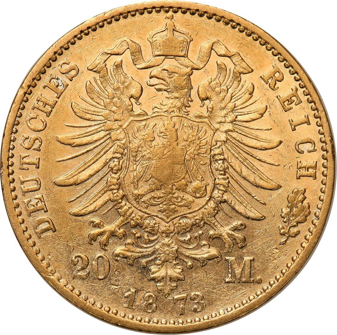 Niemcy. Bawaria Ludwik II 20 Marek 1873 D, Monachium