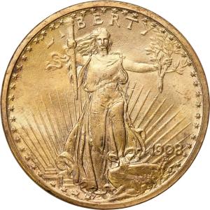 USA 20 dolarów 1908 no motto, Filadelfia, Saint Gaudens