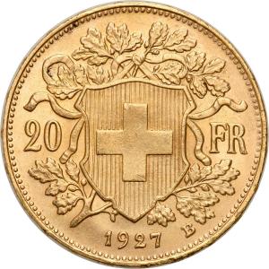 Szwajcaria Helvetia 20 franków 1927