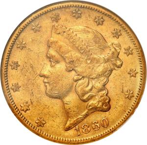 USA 20 dolarów 1860 S San Francisco NGC AU53
