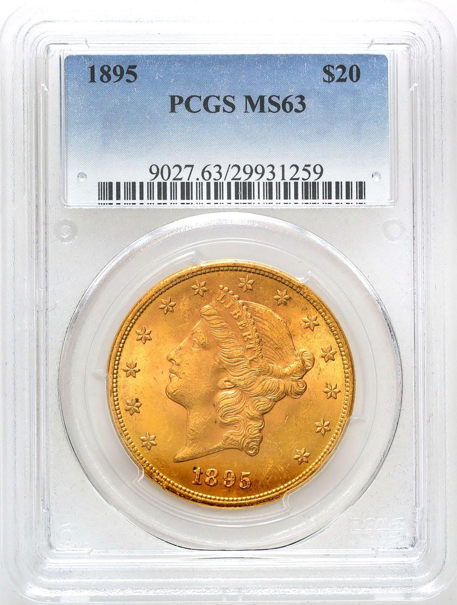 USA 20 dolarów 1895 Filadelfia PCGS MS63