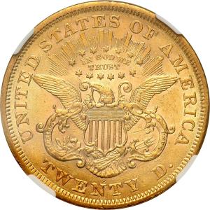 USA. 20 dolarów 1867 S San Francisco PCGS AU55